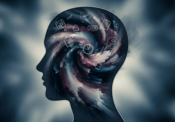 Person feeling profound mental and emotional exhaustion.