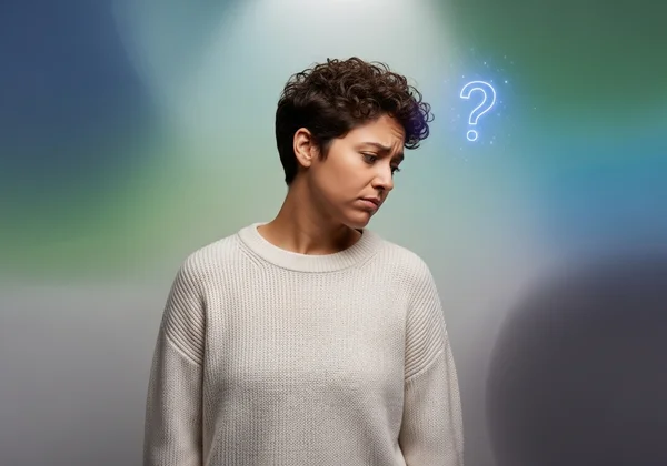 Adult pondering, feeling different, questioning if they are autistic