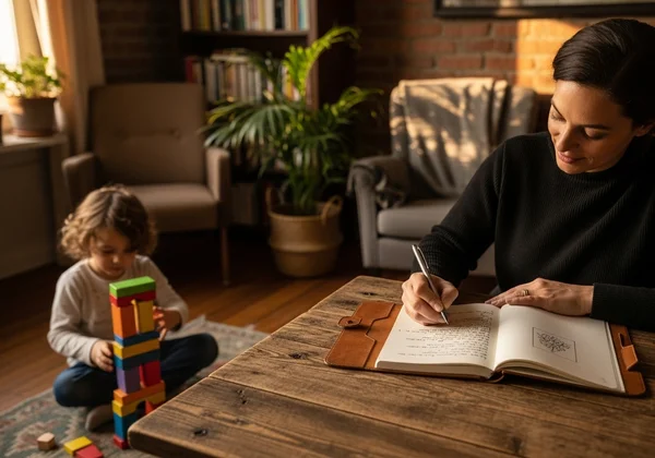 Parent journaling observations of child's autistic behaviors