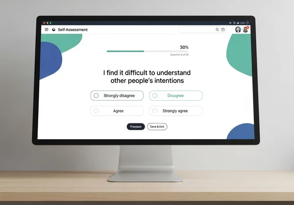Online autism screening tool interface