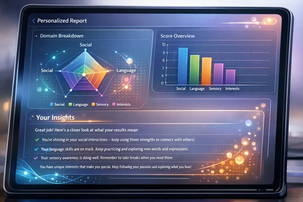 AI report from autism screener.