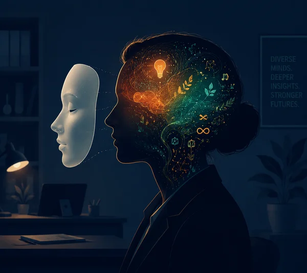 Visual concept of psychological social masking in adult life