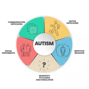 Illustration of autism traits and RAADS-R score patterns