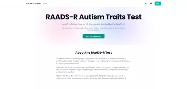 Using RAADS-R test results for self-reflection and assessment